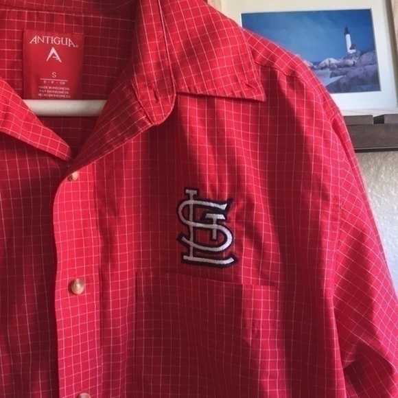 $20 SALE Cardinals Baseball Button Down Shirt MLB STL Fall Winter Collar NWOT - Picture 2 of 6
